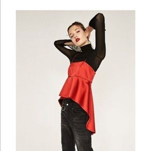 Zara Hi Low Satin Strap Top